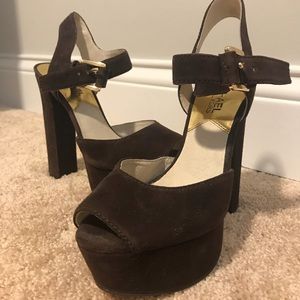 Michael Kors London open toe platform heels